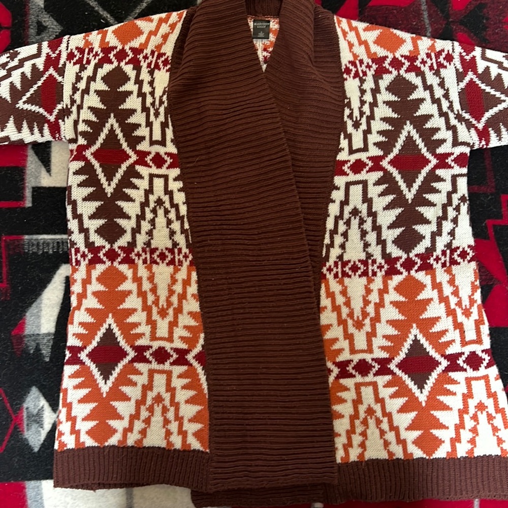 Knit southwestern wrap sweater size small